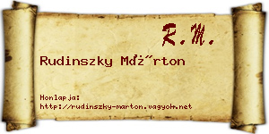 Rudinszky Márton névjegykártya