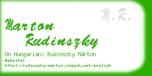 marton rudinszky business card
